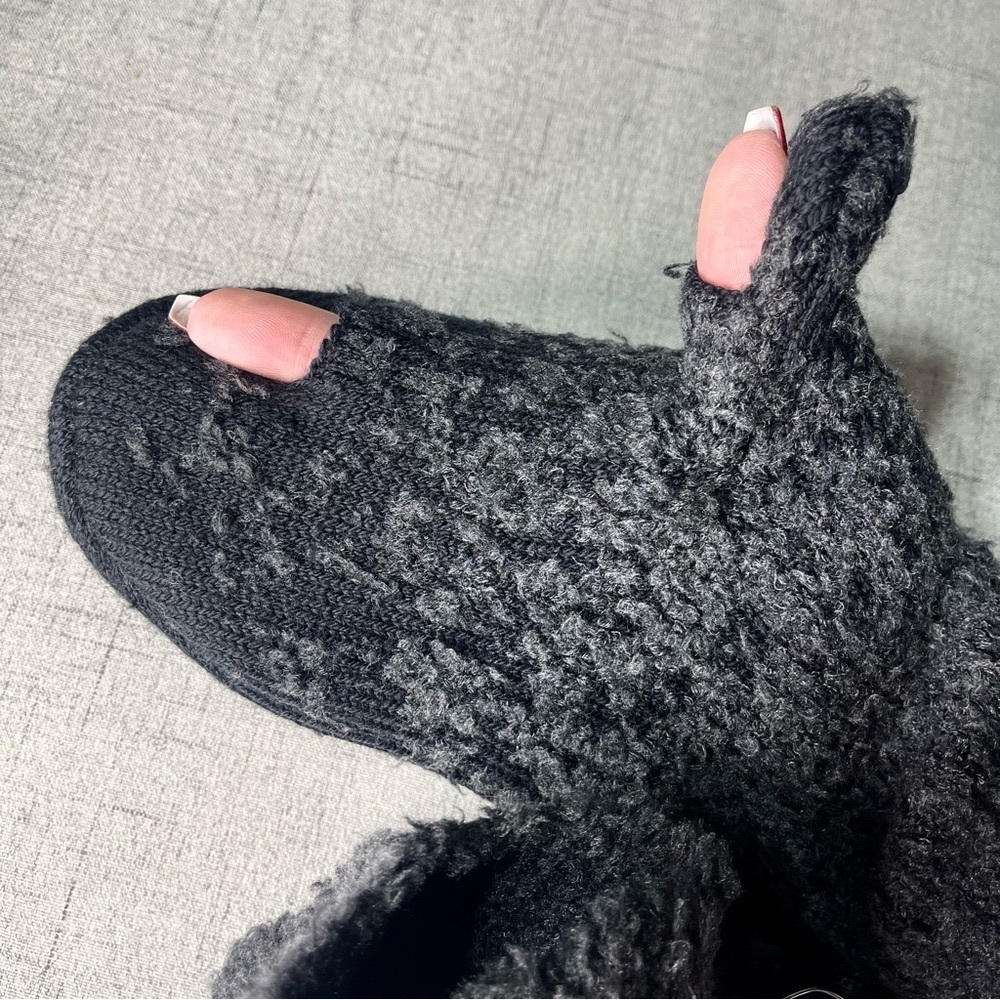 Lululemon Ombre Knit Textured Mittens Merino Wool Black Graphite Grey M L Nwt - Picture 9 of 11